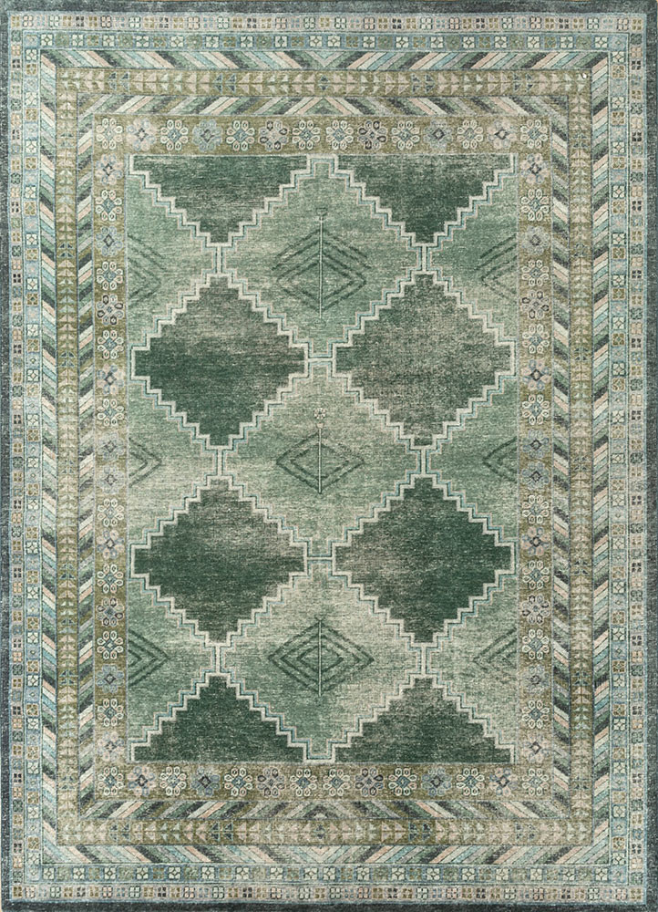 erbe green wool Hand Knotted Rug - HeadShot erbe green wool Hand Knotted Rug - HeadShot