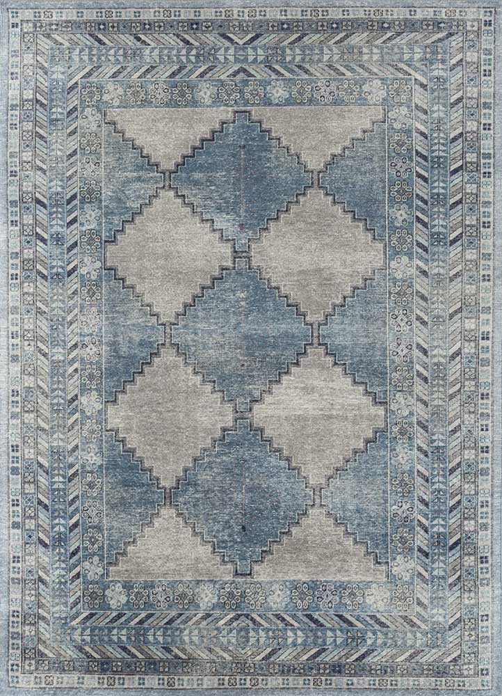  blue wool Hand Knotted Rug