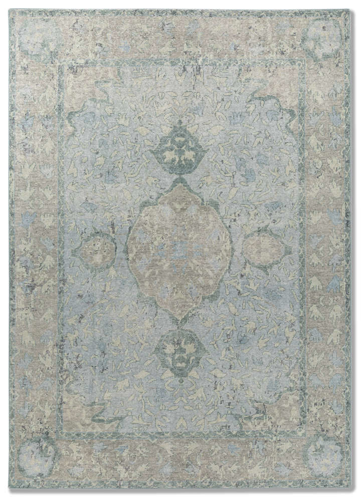  blue wool Hand Knotted Rug