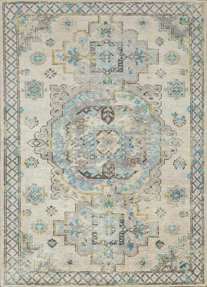 erbe ivory wool Hand Knotted Rug - HeadShot