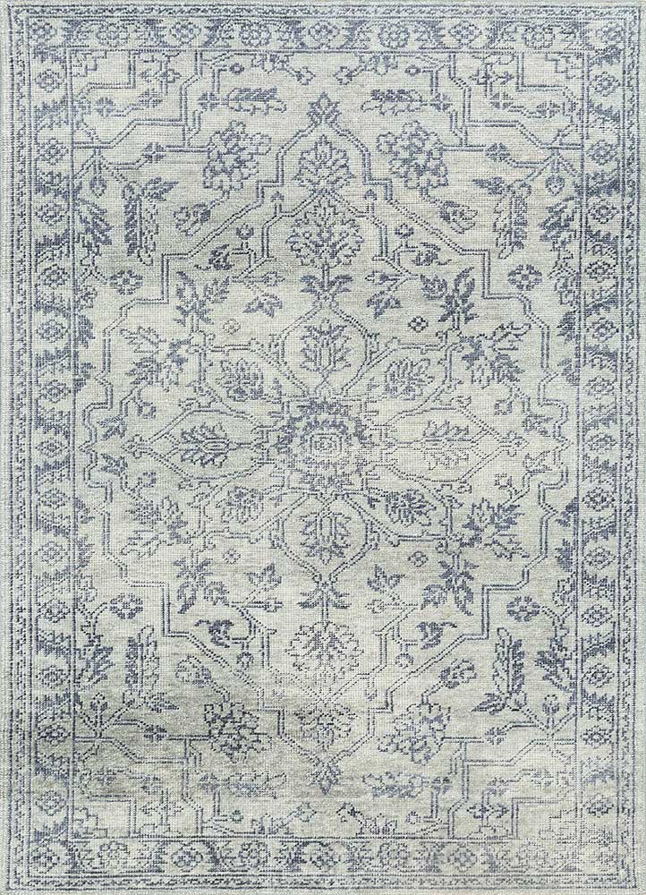  blue wool Hand Knotted Rug