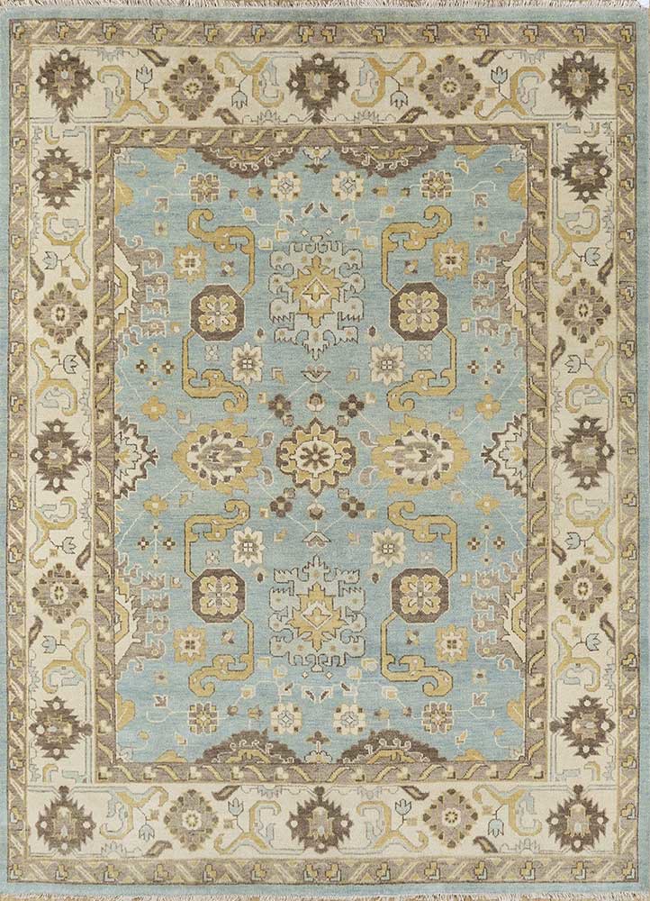  blue wool Hand Knotted Rug