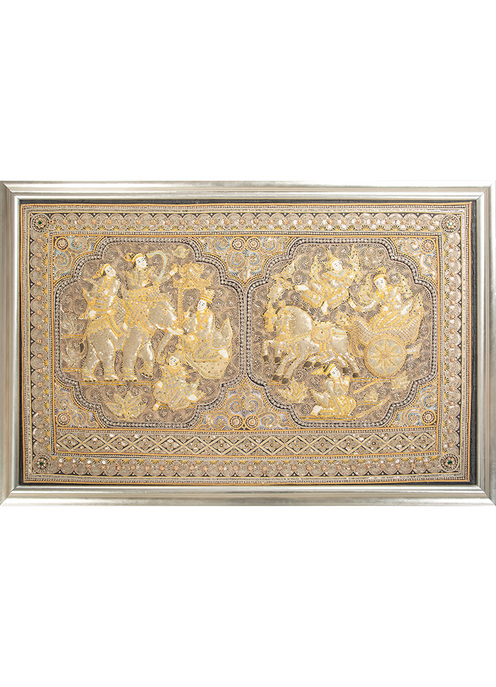 painting gold canvas ART WORK Rug - HeadShot