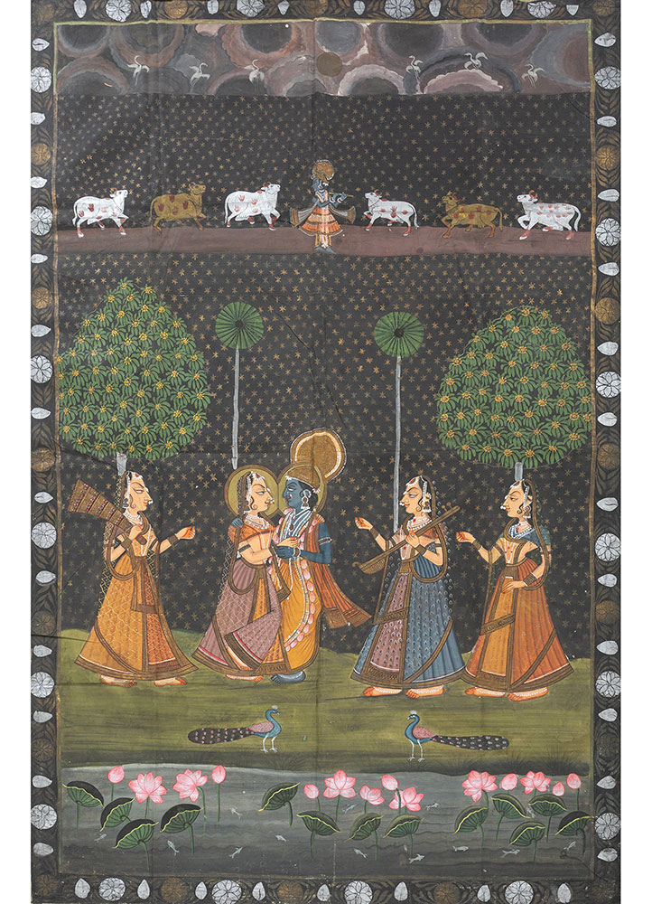 pichwai art gold cotton cloth ART WORK Rug - HeadShot