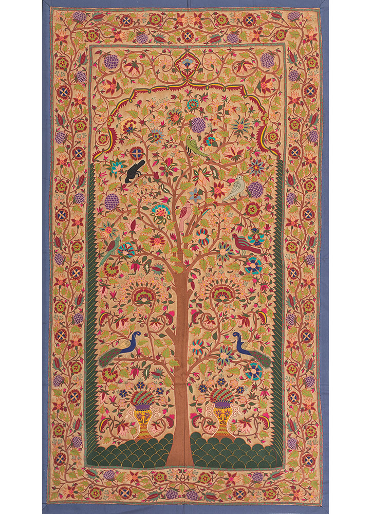 pichwai art green cotton cloth ART WORK Rug - HeadShot