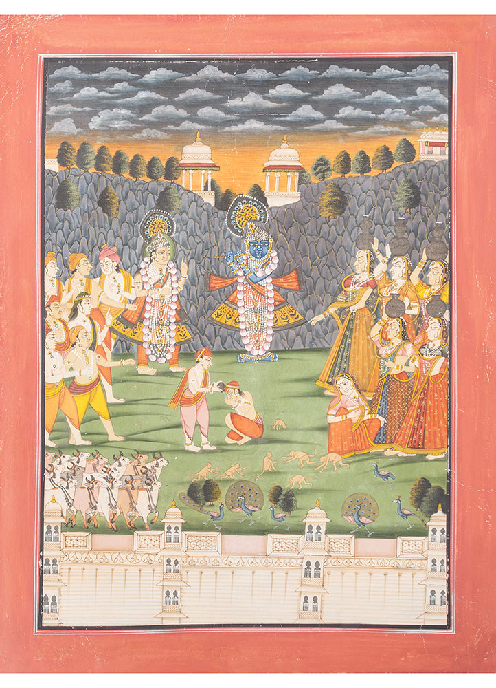 pichwai art green cotton cloth ART WORK Rug - HeadShot pichwai art green cotton cloth ART WORK Rug - HeadShot