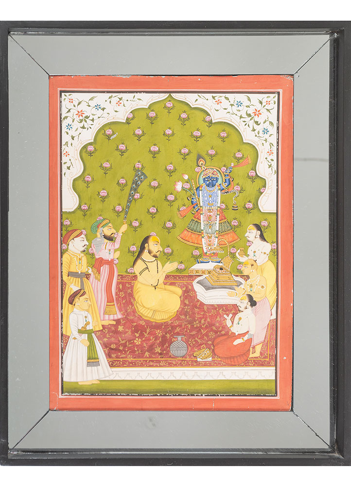 pichwai art green cotton cloth ART WORK Rug - HeadShot