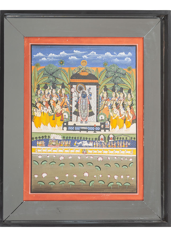 pichwai art green cotton cloth ART WORK Rug - HeadShot pichwai art green cotton cloth ART WORK Rug - HeadShot