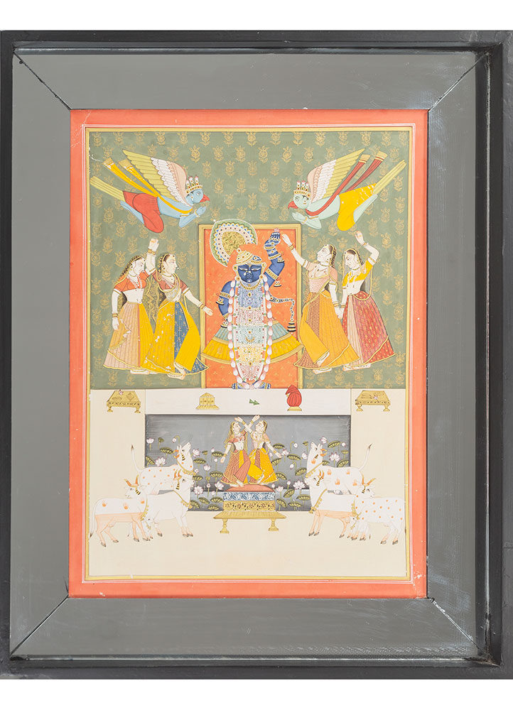 pichwai art green cotton cloth ART WORK Rug - HeadShot pichwai art green cotton cloth ART WORK Rug - HeadShot