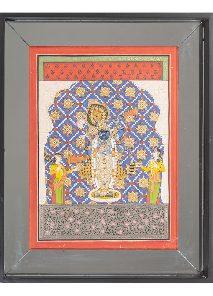 pichwai art green cotton cloth ART WORK Rug - HeadShot