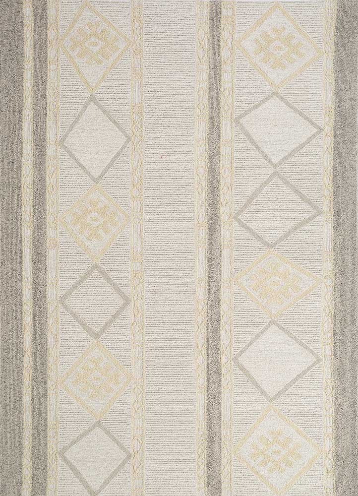 acar ivory wool Hand Tufted Rug - HeadShot