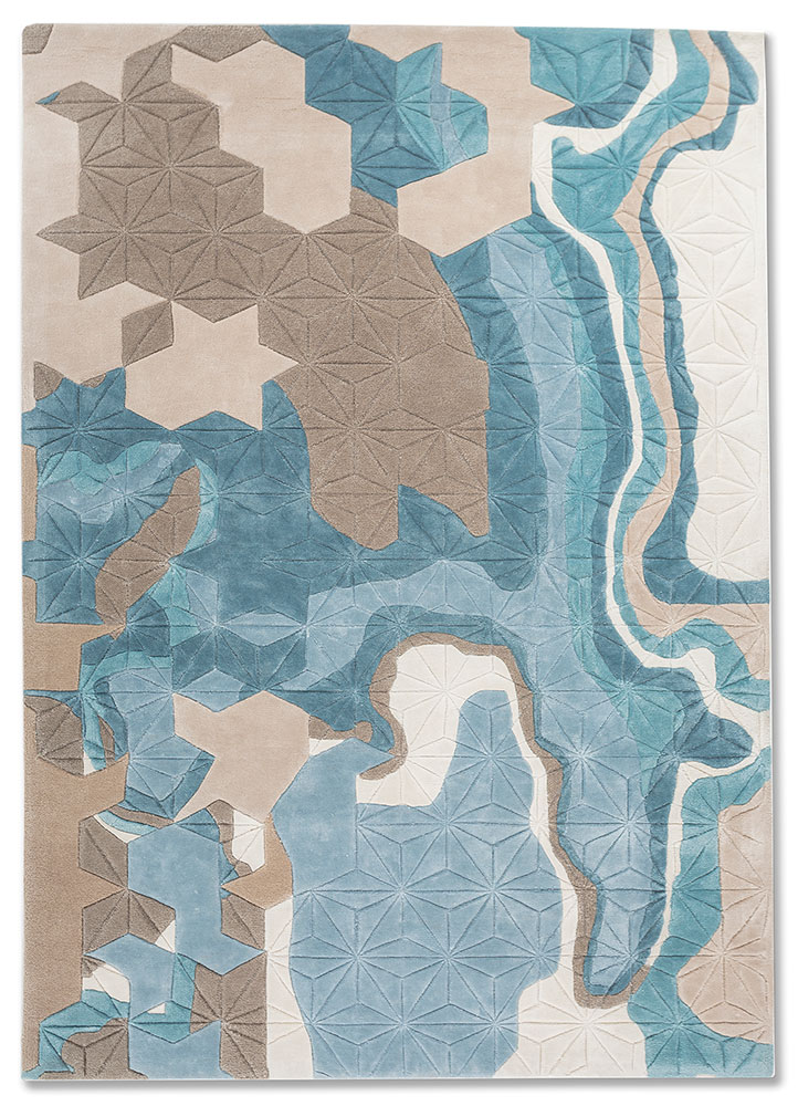 mythos ivory wool and viscose Hand Tufted Rug - HeadShot