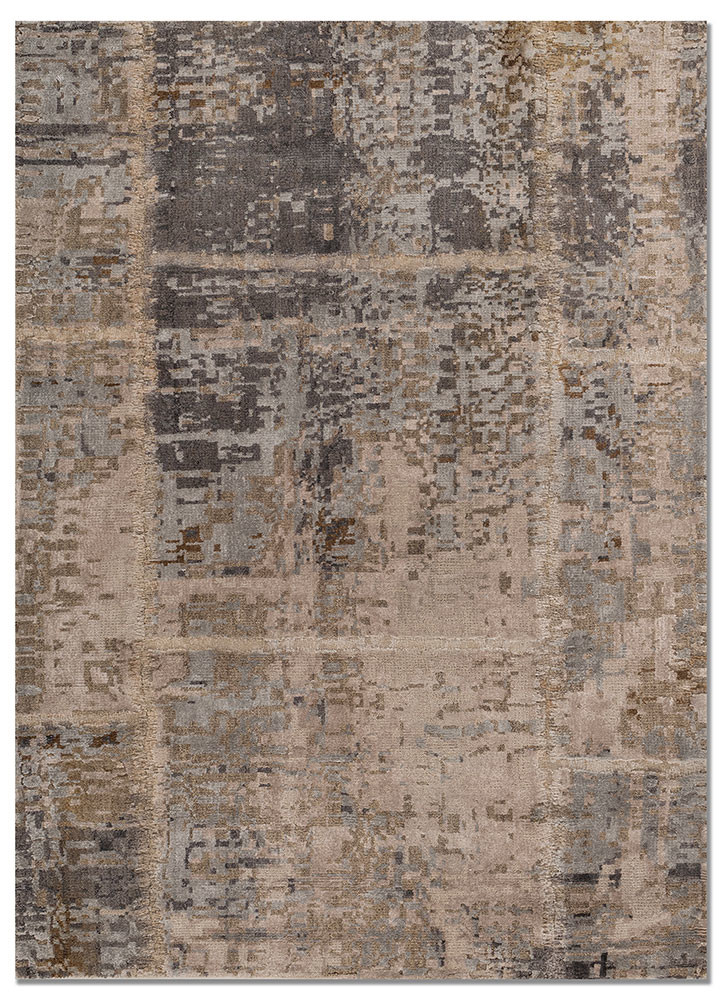  blue wool and bamboo silk Hand Knotted Rug