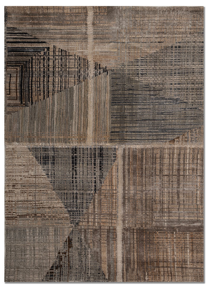  blue wool and bamboo silk Hand Knotted Rug
