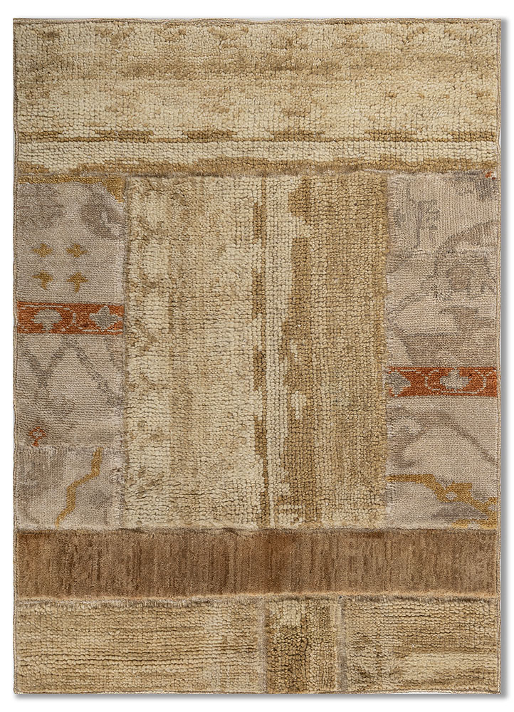 aprezo gold wool Hand Knotted Rug - HeadShot