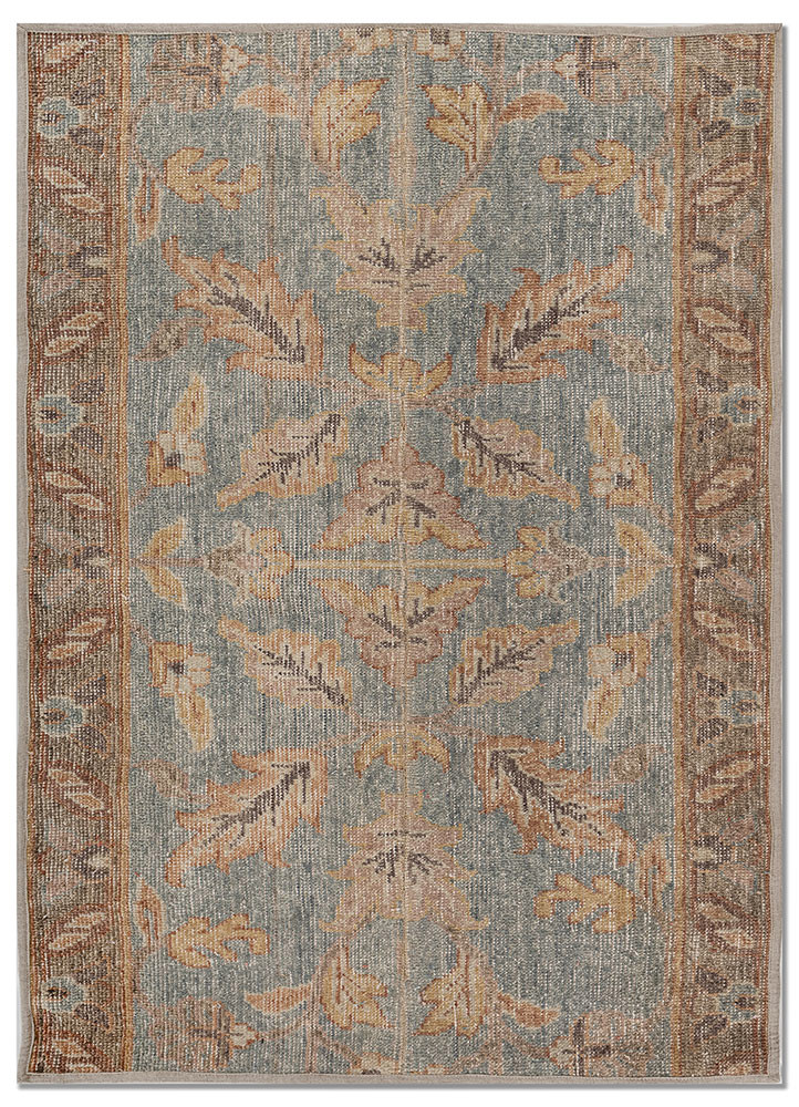 blue wool Hand Knotted Rug