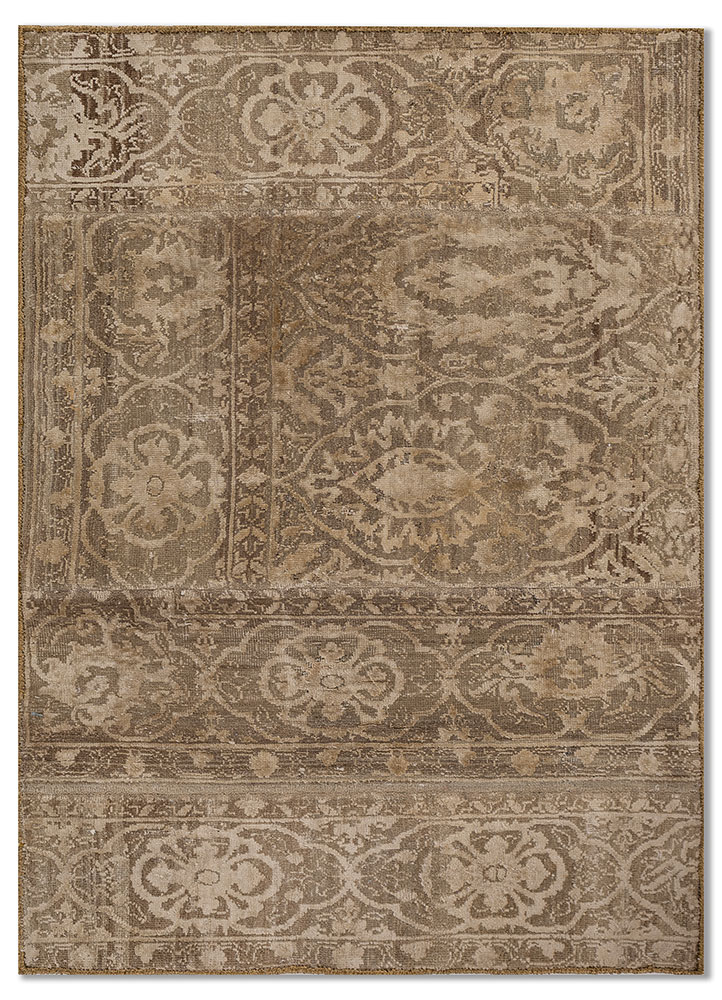 aprezo gold wool and silk Hand Knotted Rug - HeadShot