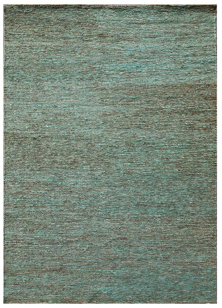  blue jute and hemp Hand Knotted Rug