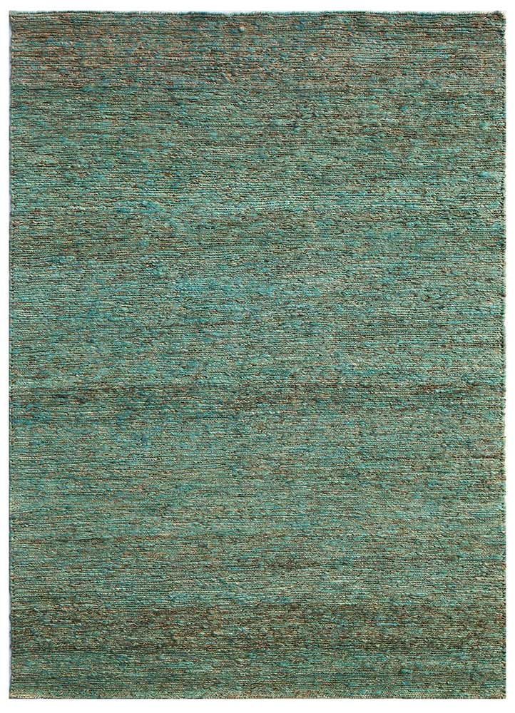  blue jute and hemp Hand Knotted Rug