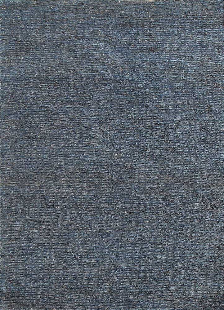 hula blue jute and hemp Hand Knotted Rug - HeadShot