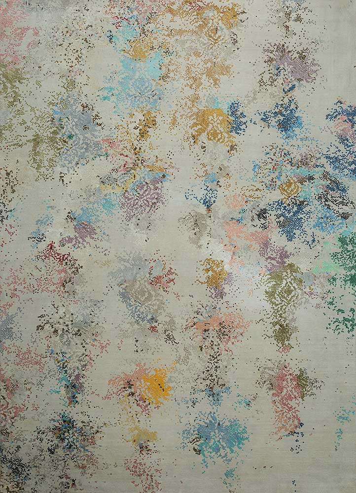 free verse by kavi multi wool and silk Hand Knotted Rug - HeadShot