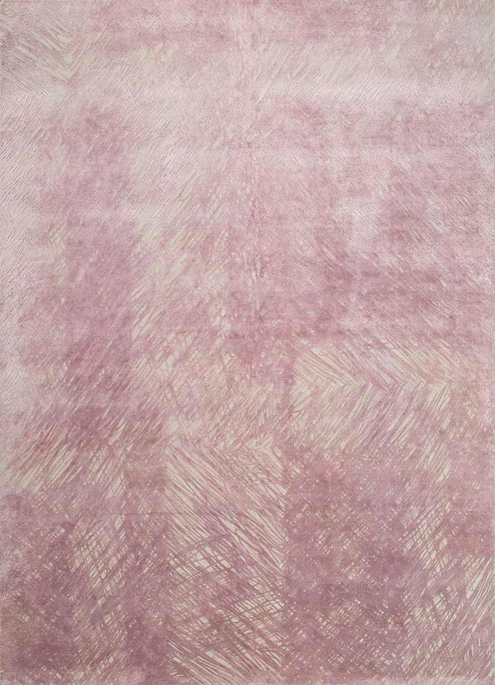 free verse by kavi pink and purple wool and silk Hand Knotted Rug - HeadShot