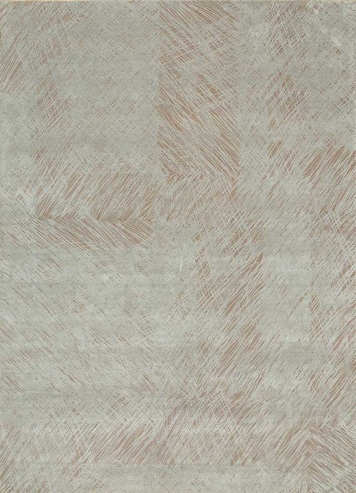  ivory wool and silk Hand Knotted Rug