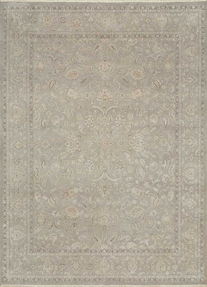  grey and black wool and silk Hand Knotted Rug