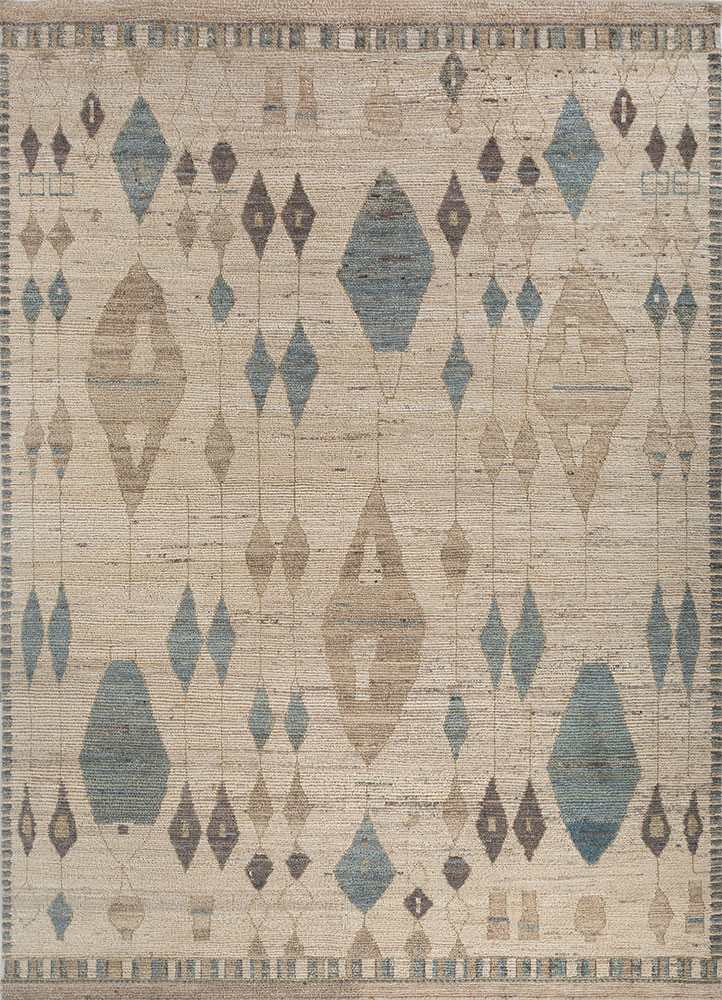 ivory wool Hand Knotted Rug