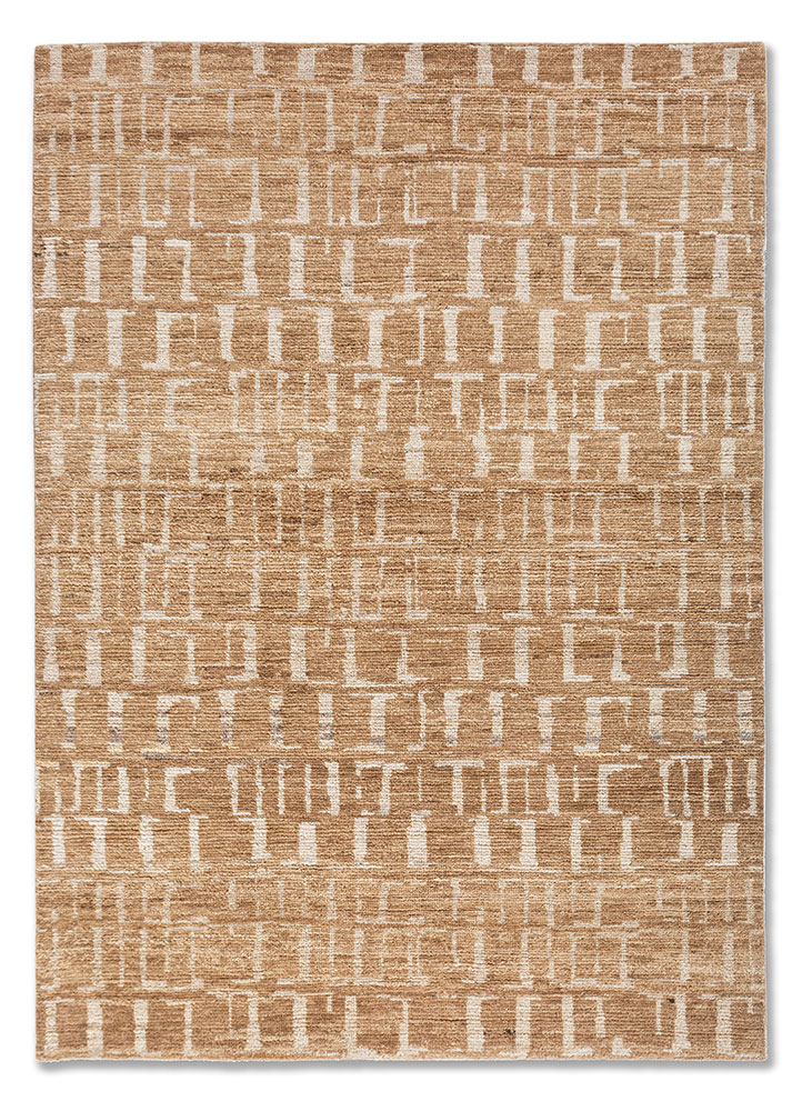 manifest beige and brown afghan wool Hand Knotted Rug - HeadShot manifest beige and brown afghan wool Hand Knotted Rug - HeadShot