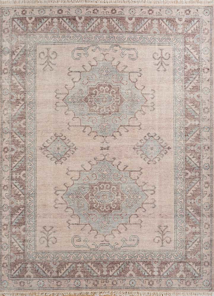 erbe beige and brown wool Hand Knotted Rug - HeadShot erbe beige and brown wool Hand Knotted Rug - HeadShot