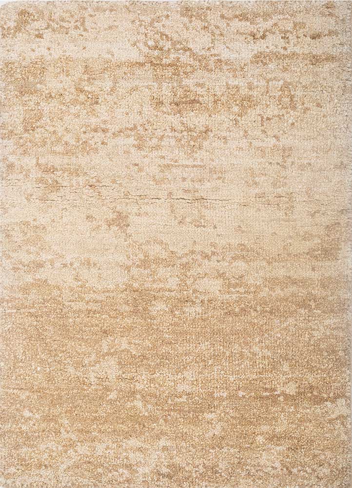  beige and brown silk Hand Knotted Rug