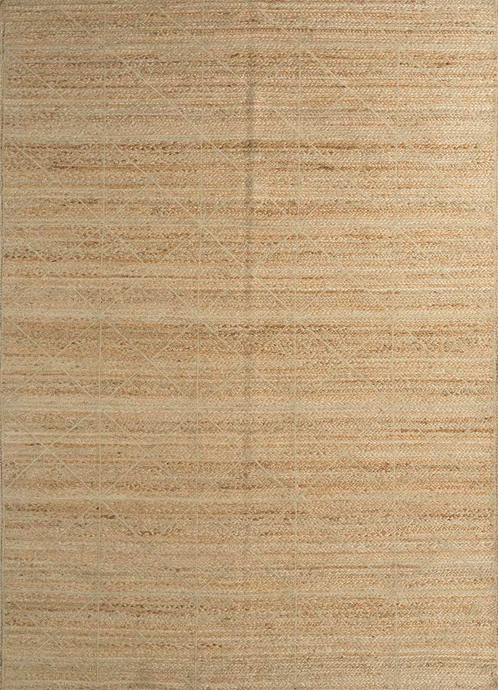 abrash beige and brown jute and hemp Flat Weaves Rug - HeadShot