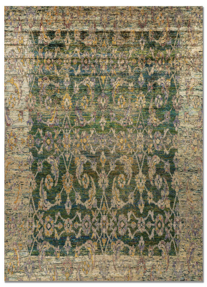  blue silk Hand Knotted Rug