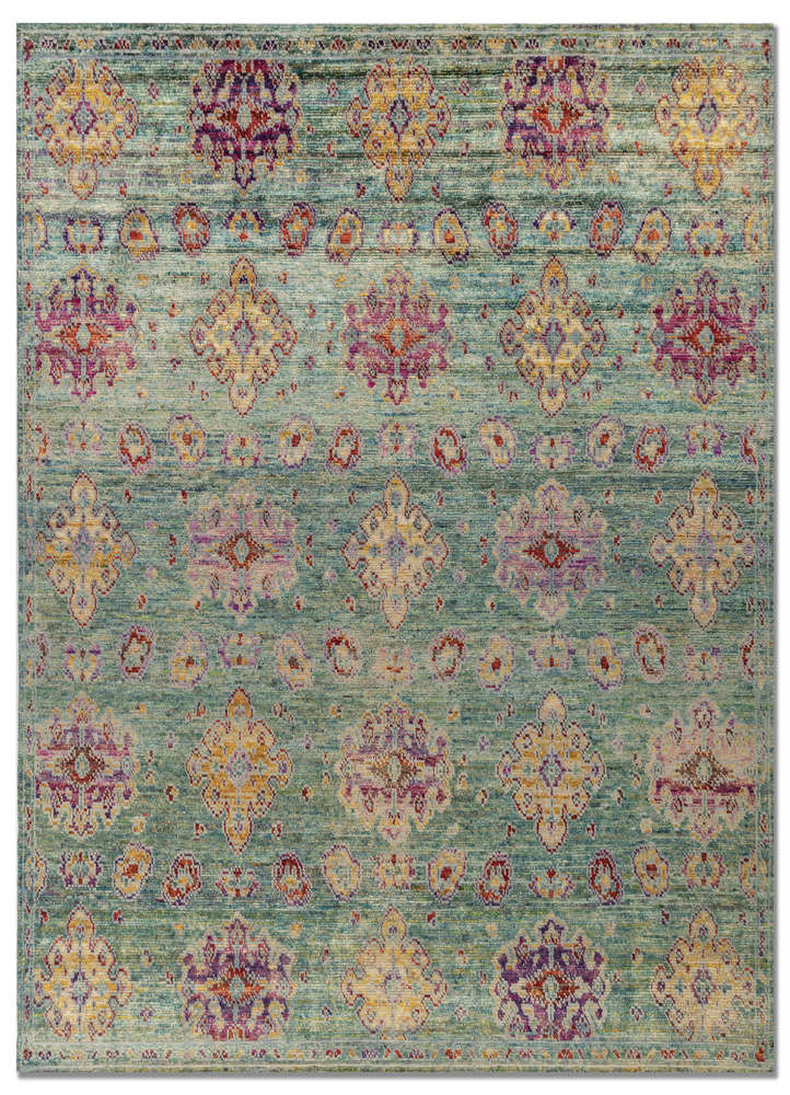  blue silk Hand Knotted Rug