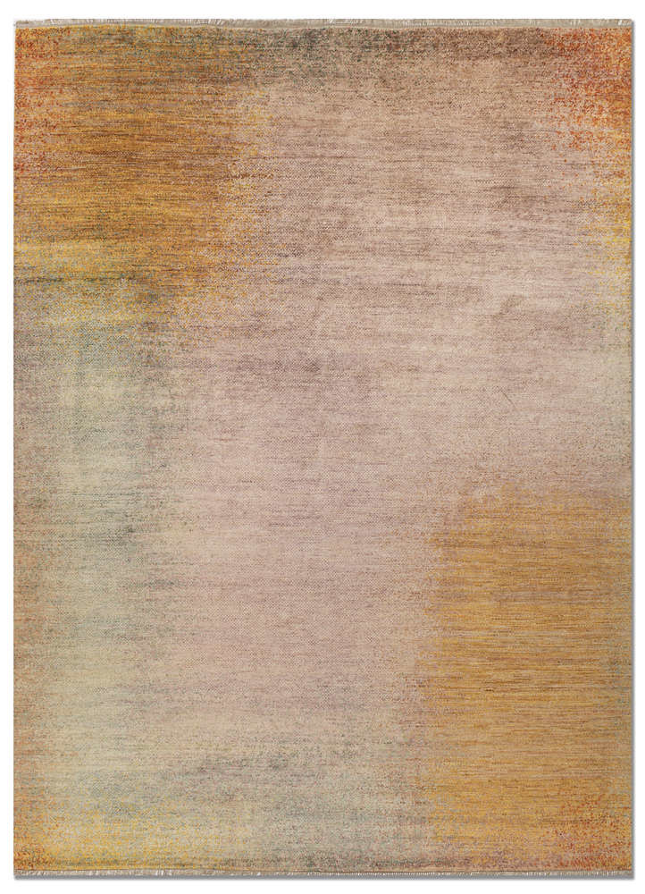  red and orange silk Hand Knotted Rug