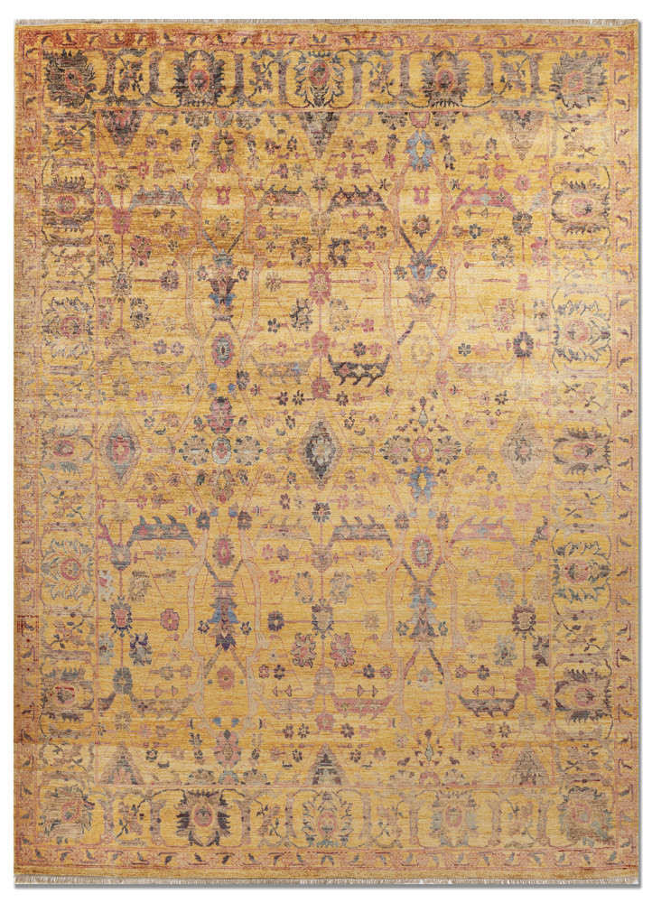  gold silk Hand Knotted Rug