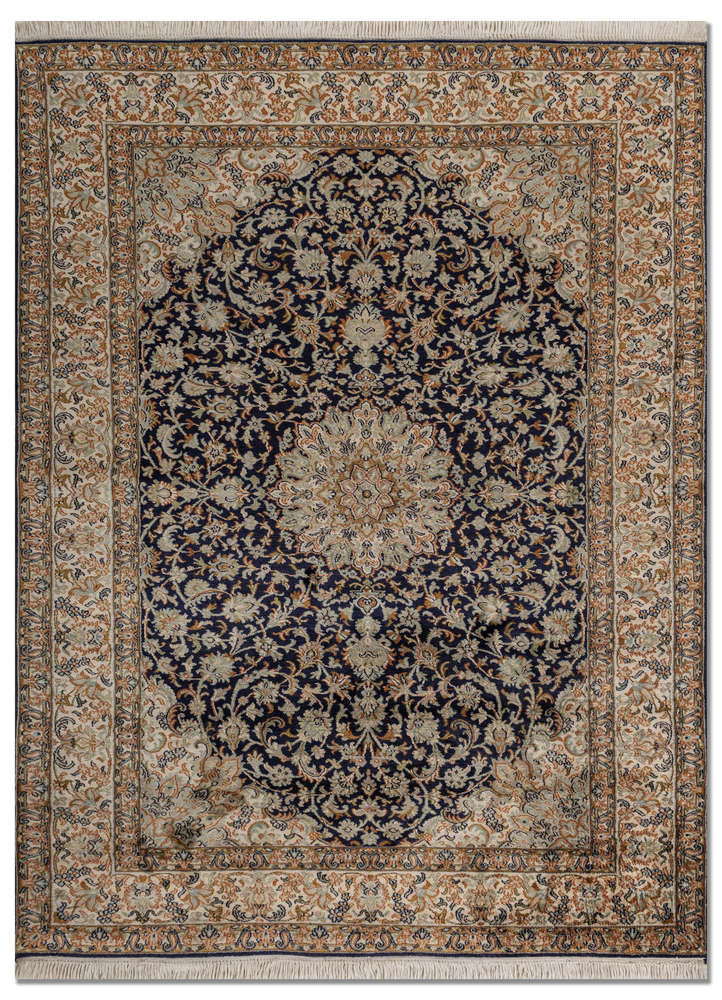  blue silk Hand Knotted Rug