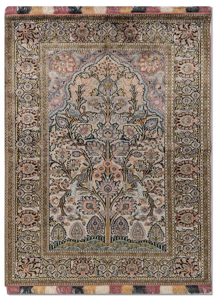  blue silk Hand Knotted Rug