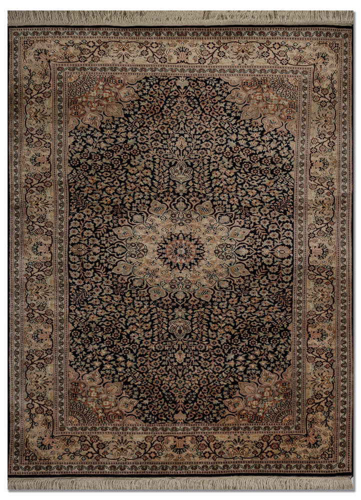  blue silk Hand Knotted Rug