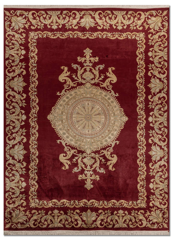  blue silk Hand Knotted Rug