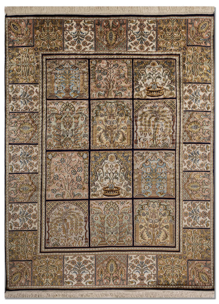  red and orange silk Hand Knotted Rug
