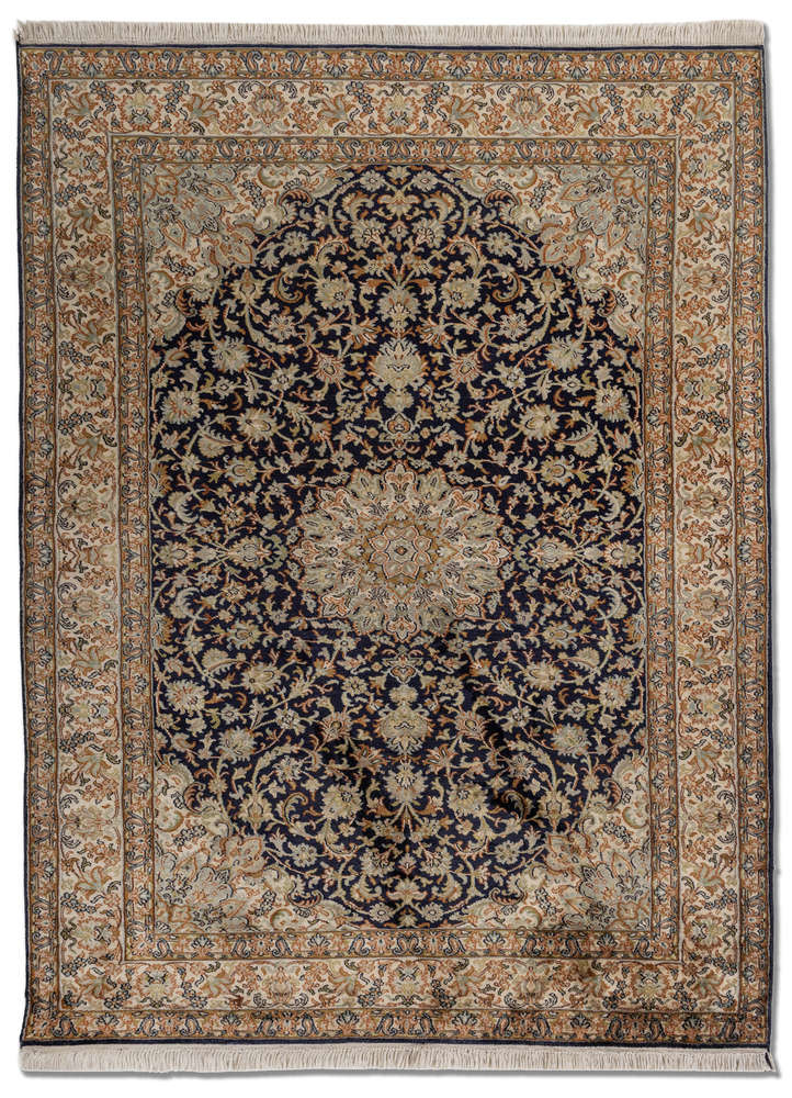  blue silk Hand Knotted Rug