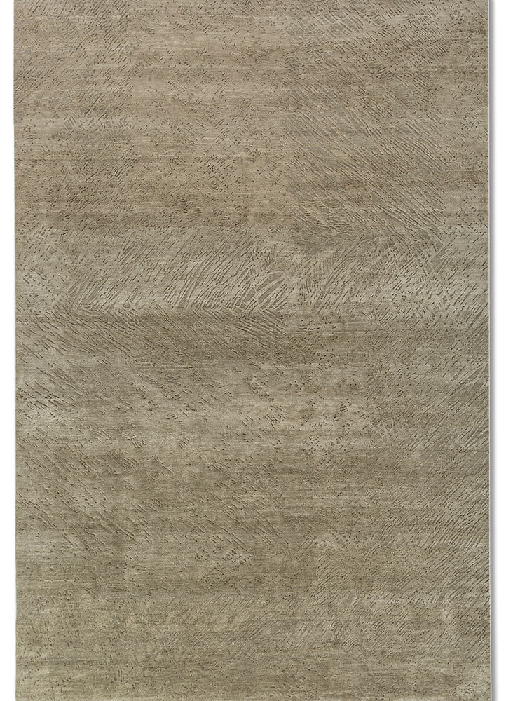  green wool and silk Hand Knotted Rug