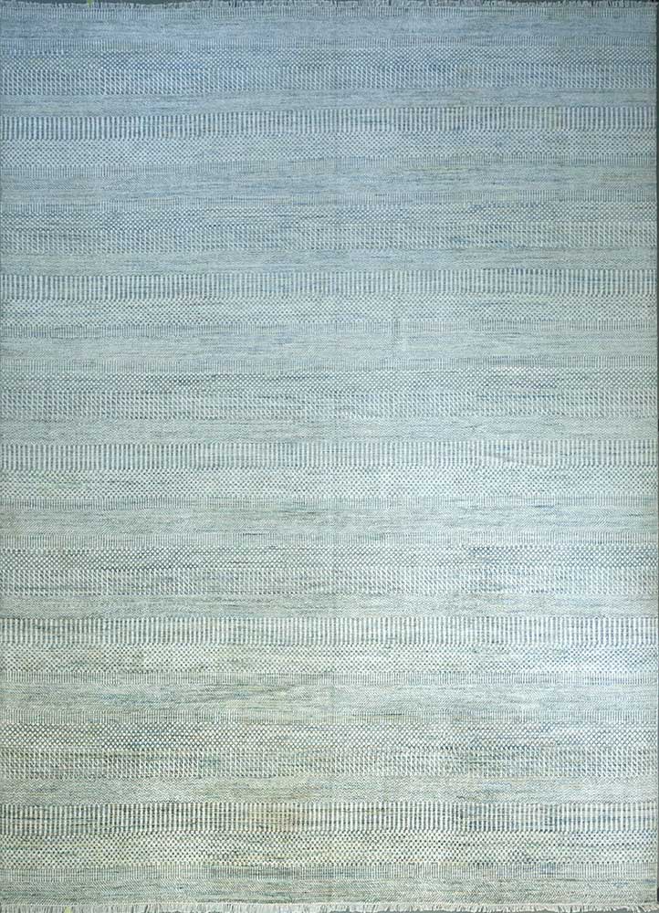 kairos blue wool and bamboo silk Hand Knotted Rug - HeadShot