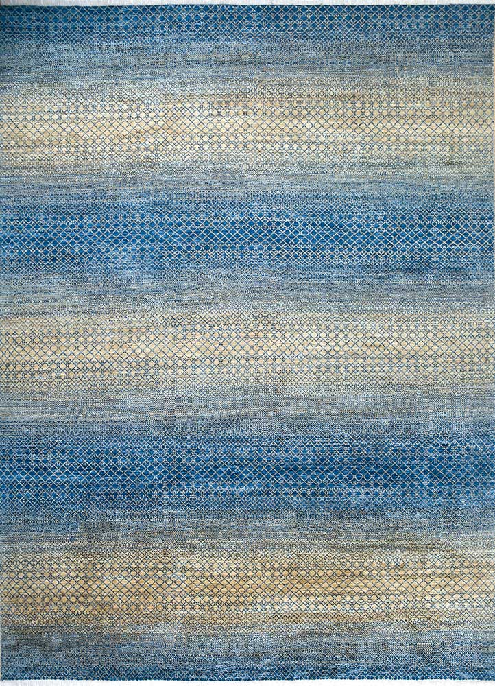  blue wool Hand Knotted Rug