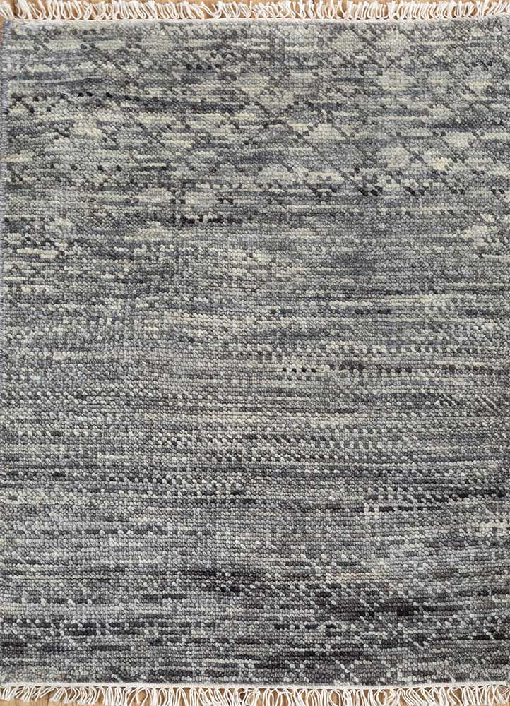  grey and black wool Hand Knotted Rug