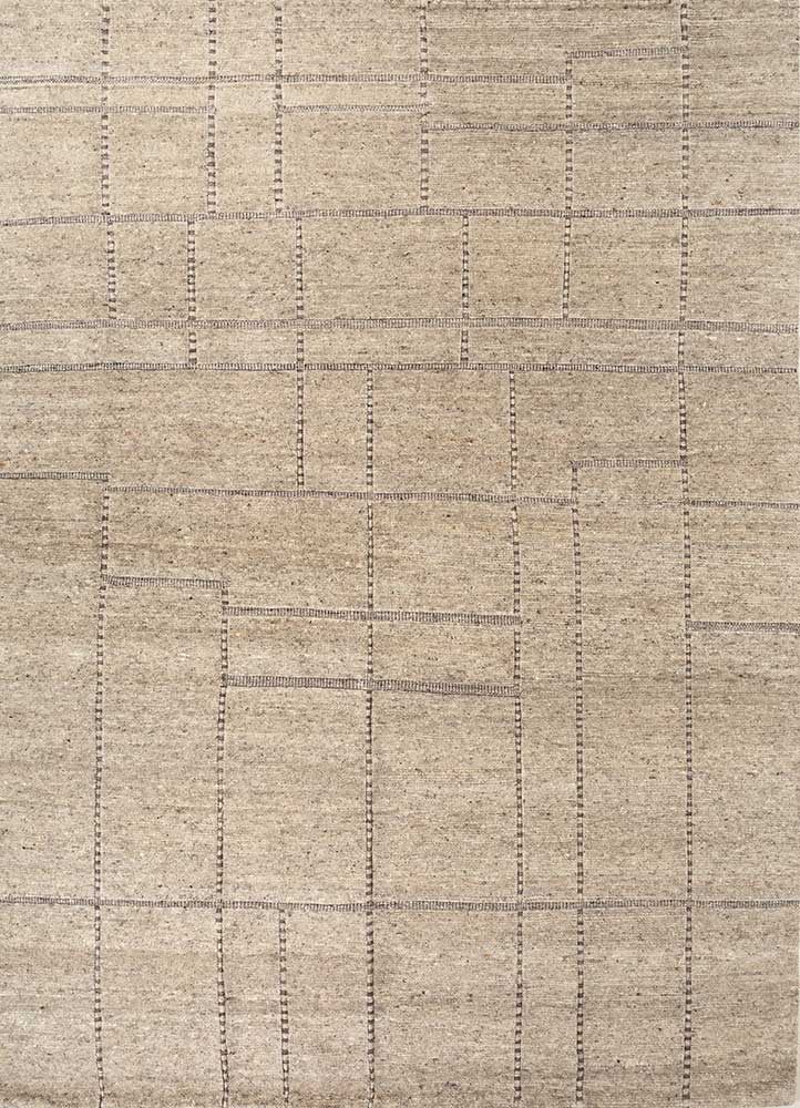 manifest beige and brown wool Hand Knotted Rug - HeadShot