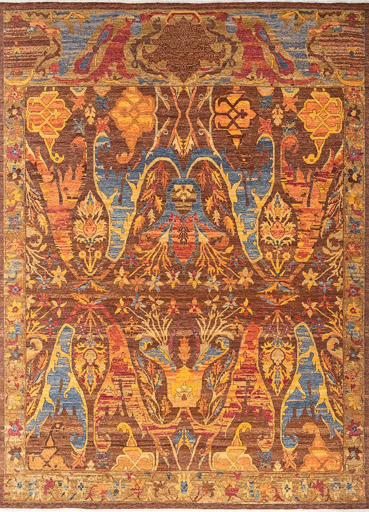 cyanna red and orange wool Hand Knotted Rug - HeadShot cyanna red and orange wool Hand Knotted Rug - HeadShot