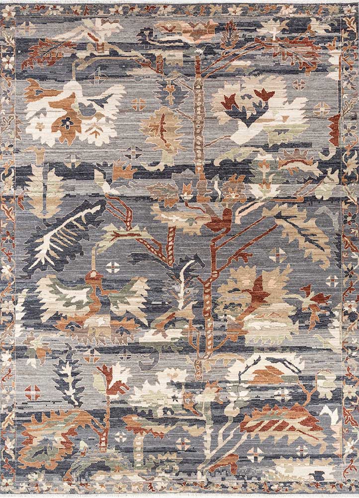 cyanna blue wool Hand Knotted Rug - HeadShot cyanna blue wool Hand Knotted Rug - HeadShot